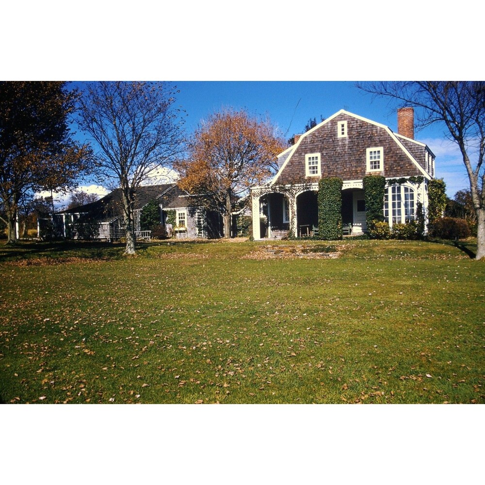 Kodak 35mm 1950s Red Border Kodachrome, a historic shingle-style house
